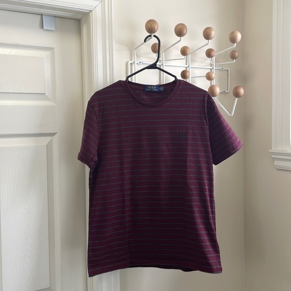 RALPH Lauren - Polo - 90s Style Striped T shirt - red grey - M - Picture 1 of 10